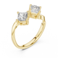 Modern Princess Cut Two Stone Engagement Ring