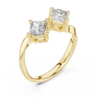 Modern Princess Cut Two Stone Engagement Ring