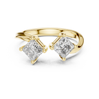 Modern Princess Cut Two Stone Engagement Ring
