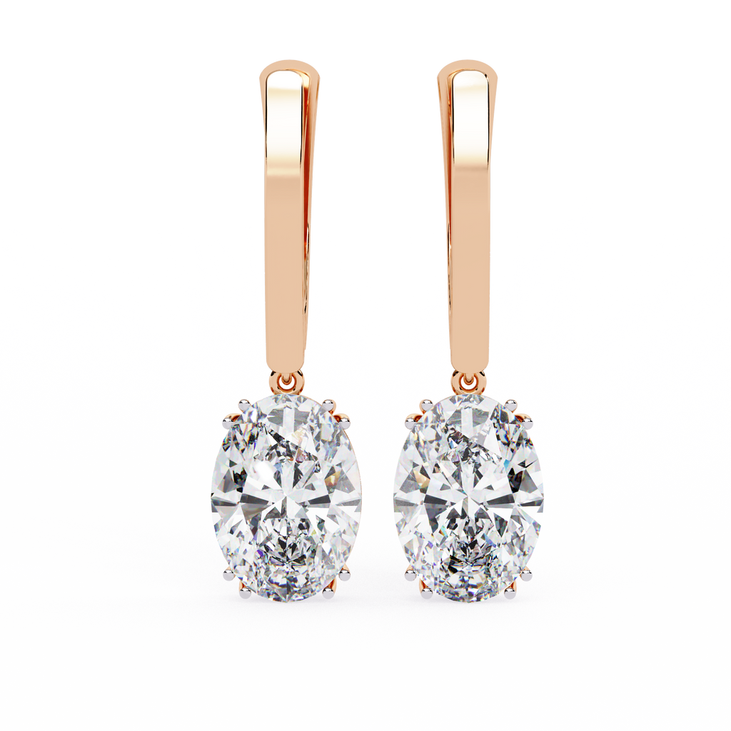Oval Cut Lab grown Diamond Drop Earrings