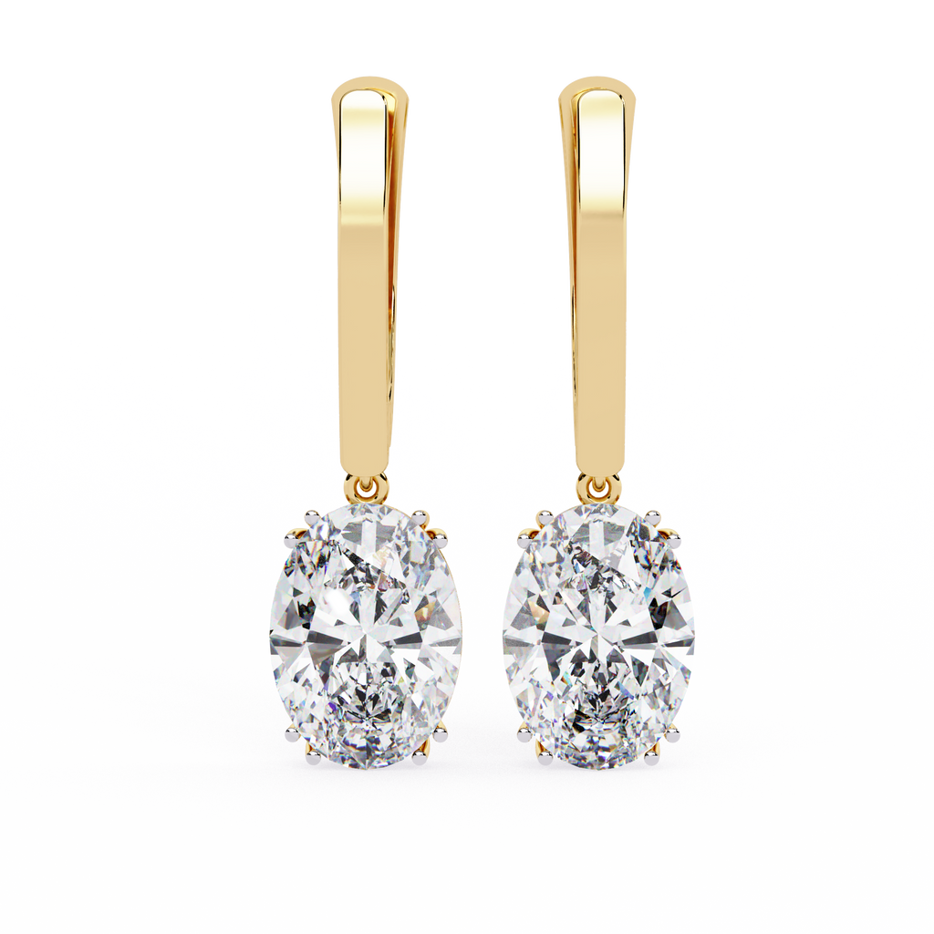Oval Cut Lab grown Diamond Drop Earrings