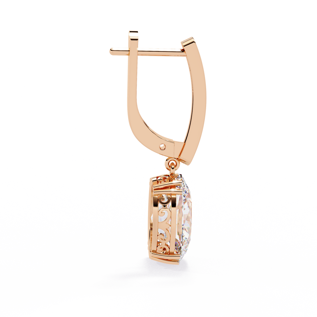 Oval Cut Lab grown Diamond Drop Earrings