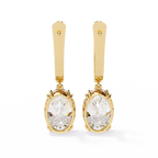 Oval Cut Lab grown Diamond Drop Earrings