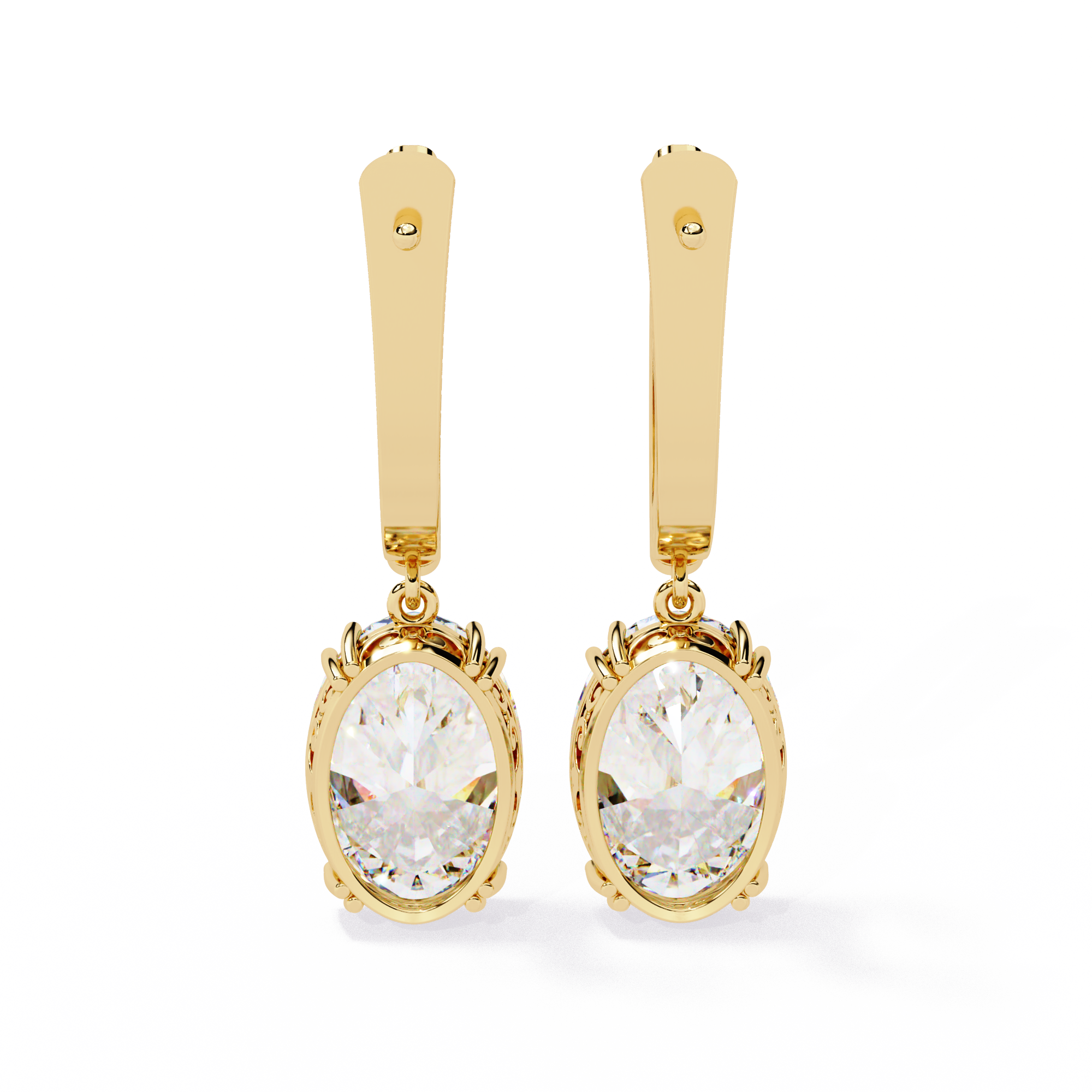 Oval Cut Lab grown Diamond Drop Earrings