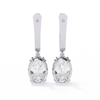 Oval Cut Lab grown Diamond Drop Earrings