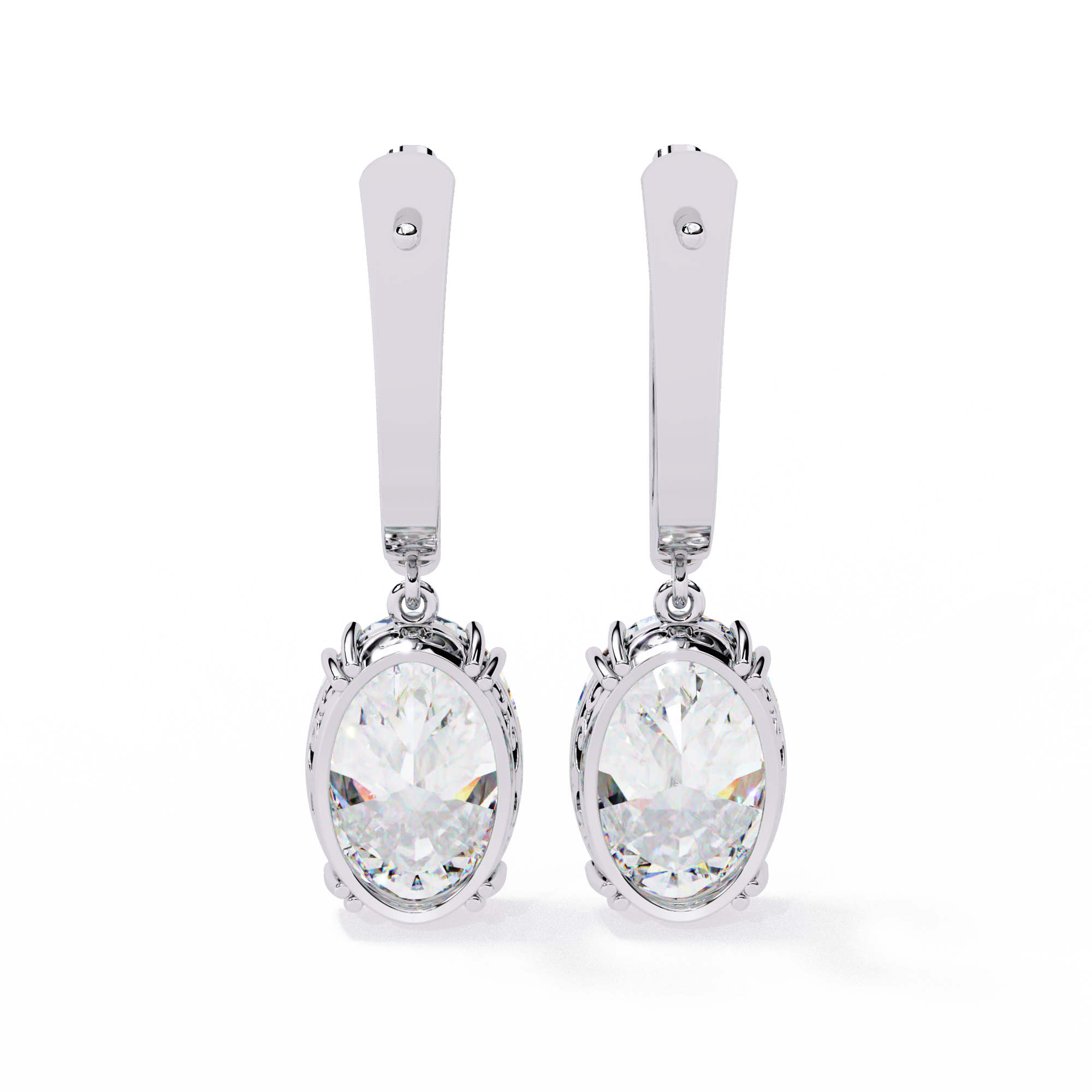 Oval Cut Lab grown Diamond Drop Earrings