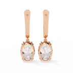 Oval Cut Lab grown Diamond Drop Earrings
