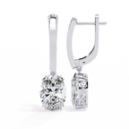 Oval Cut Lab grown Diamond Drop Earrings
