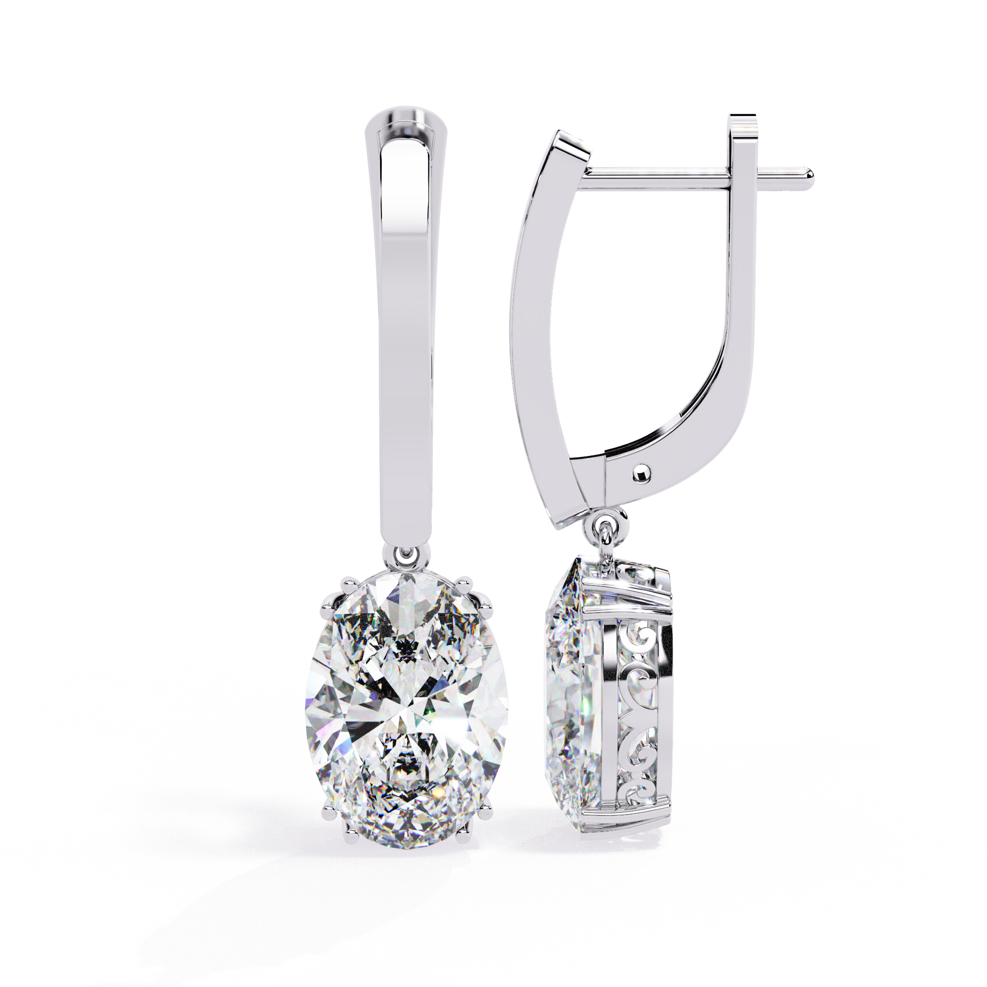 Oval Cut Lab grown Diamond Drop Earrings