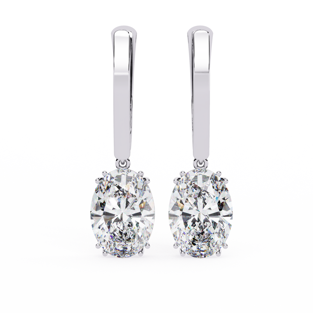 Oval Cut Lab grown Diamond Drop Earrings