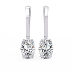 Oval Cut Lab grown Diamond Drop Earrings