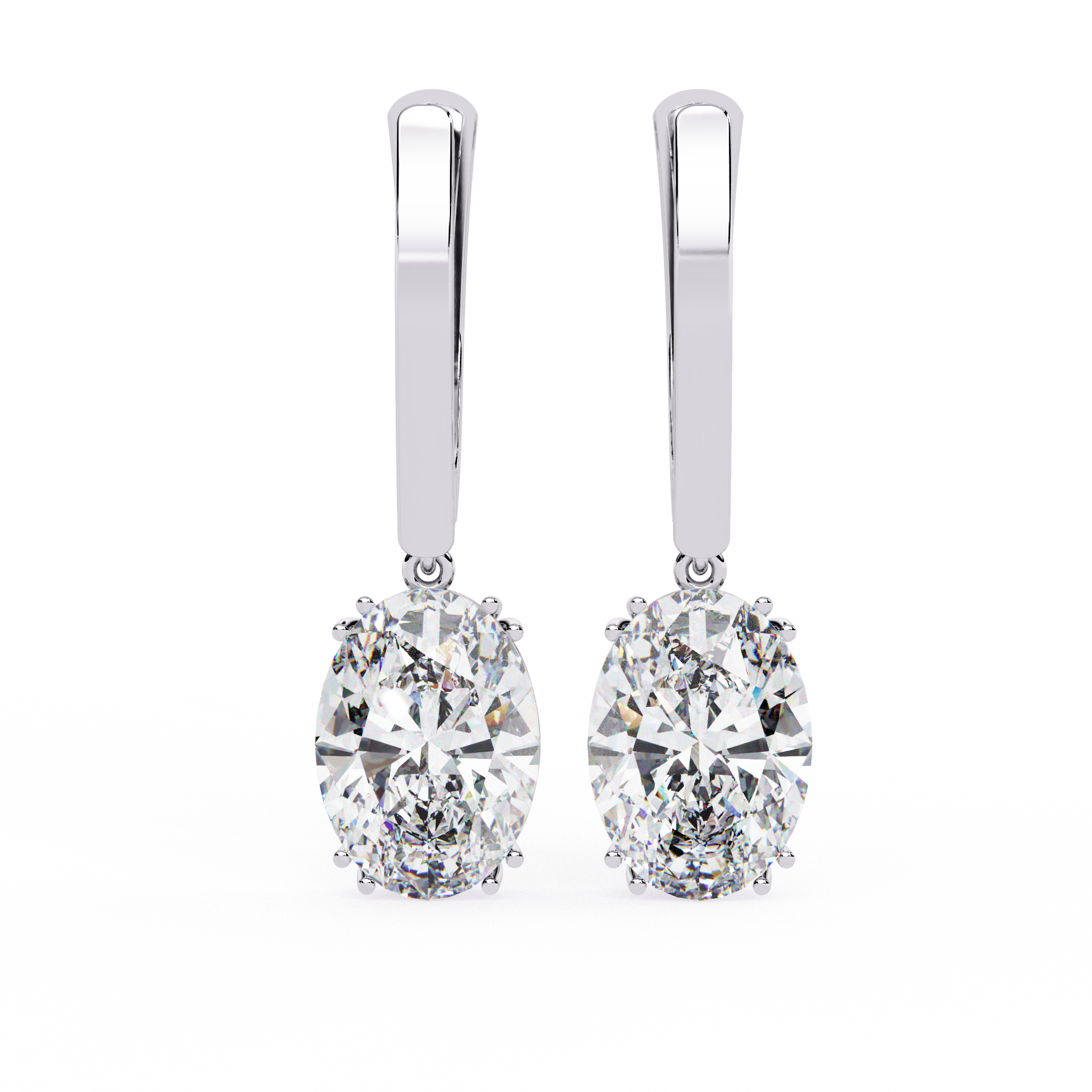 Oval Cut Lab grown Diamond Drop Earrings