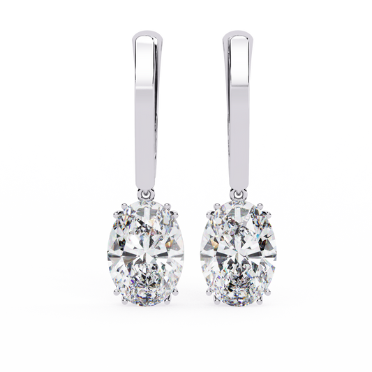 Oval Cut Lab grown Diamond Drop Earrings
