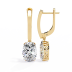 Oval Cut Lab grown Diamond Drop Earrings
