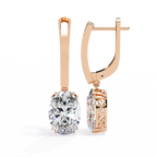 Oval Cut Lab grown Diamond Drop Earrings