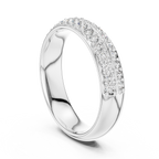 Classic Round Diamond Pave Set Wedding Band