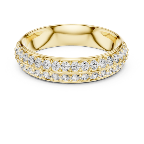 Classic Round Diamond Pave Set Wedding Band