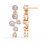 Round Cut Bezel Set Lab Diamond Earrings