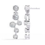 Round Cut Bezel Set Lab Diamond Earrings