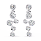 Round Cut Bezel Set Lab Diamond Earrings