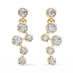 Round Cut Bezel Set Lab Diamond Earrings
