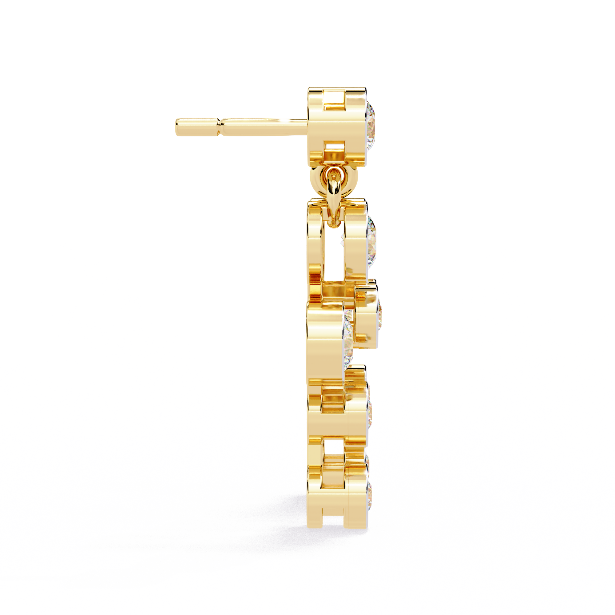 Round Cut Bezel Set Lab Diamond Earrings