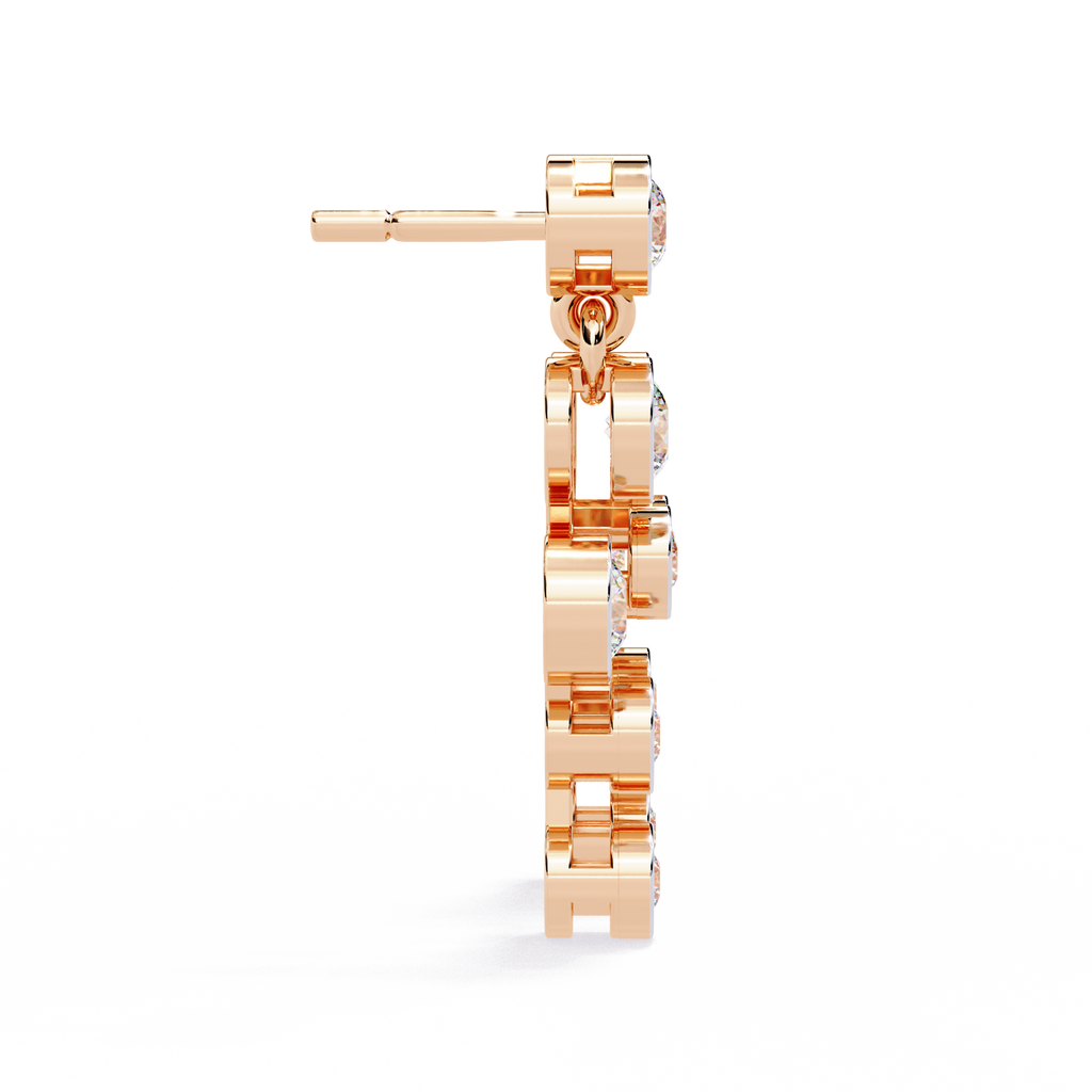 Round Cut Bezel Set Lab Diamond Earrings