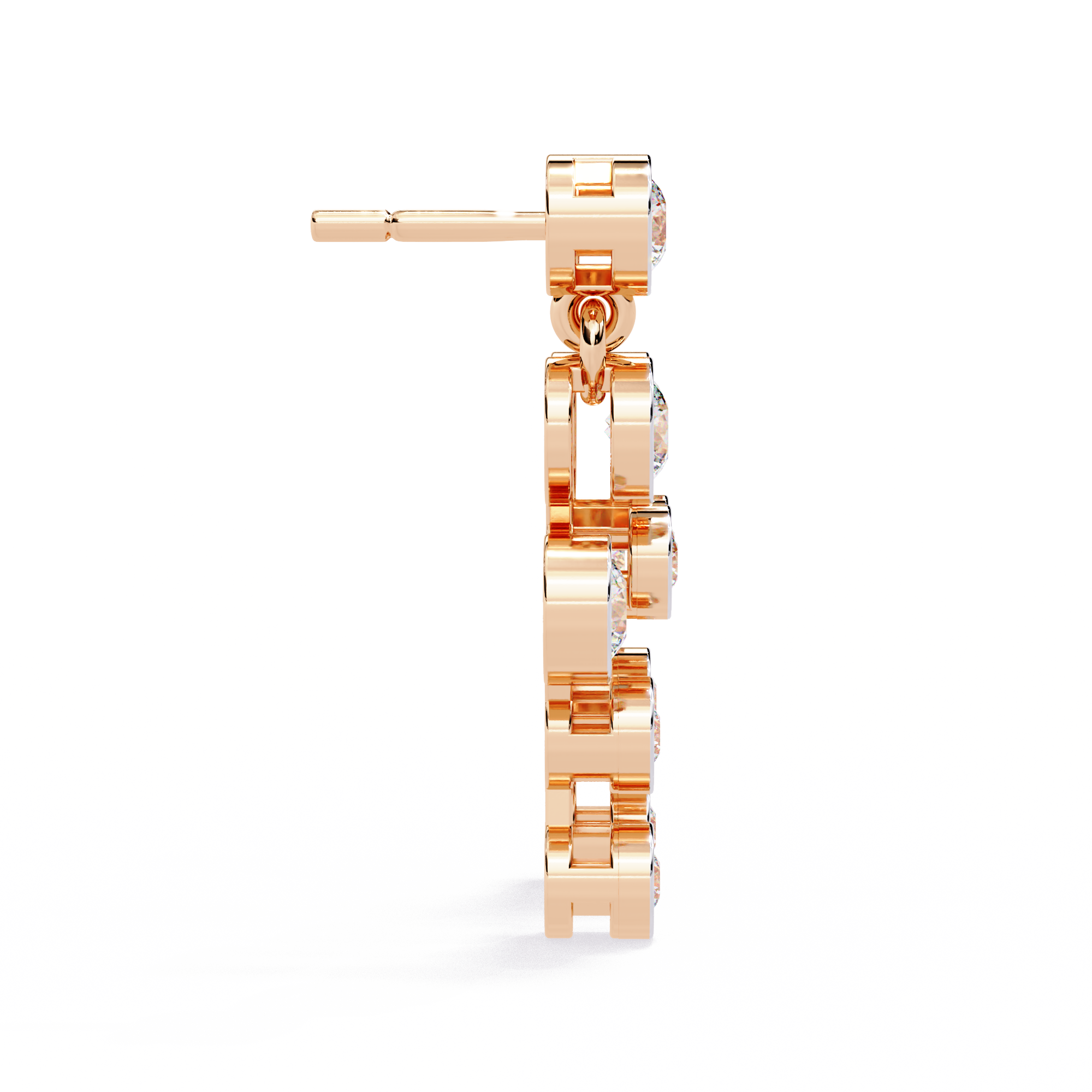 Round Cut Bezel Set Lab Diamond Earrings