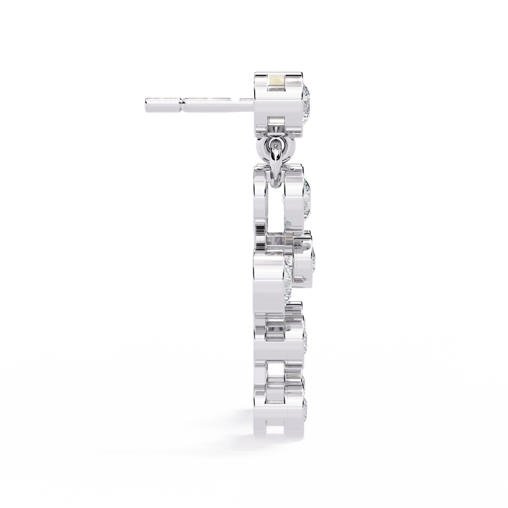 Round Cut Bezel Set Lab Diamond Earrings