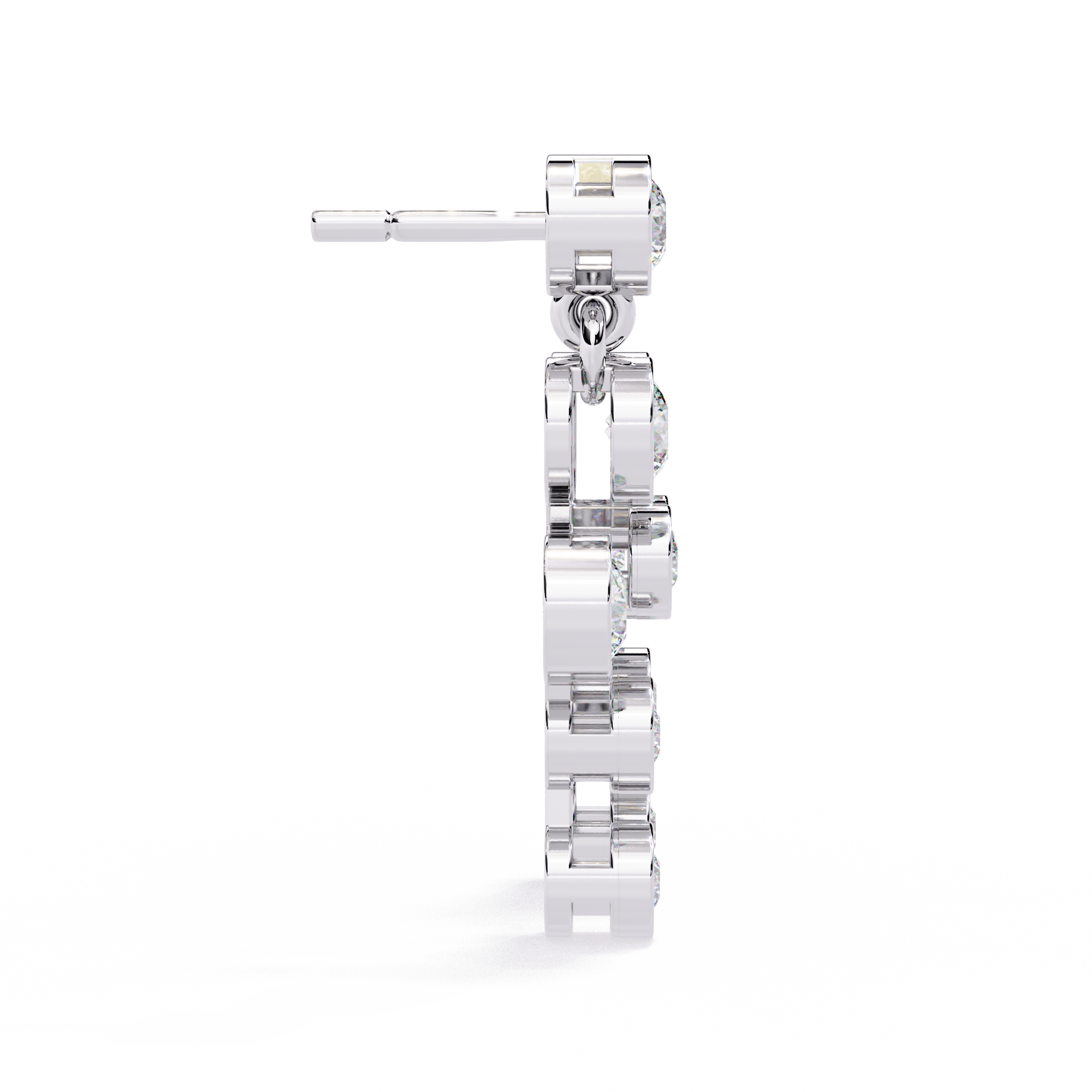 Round Cut Bezel Set Lab Diamond Earrings