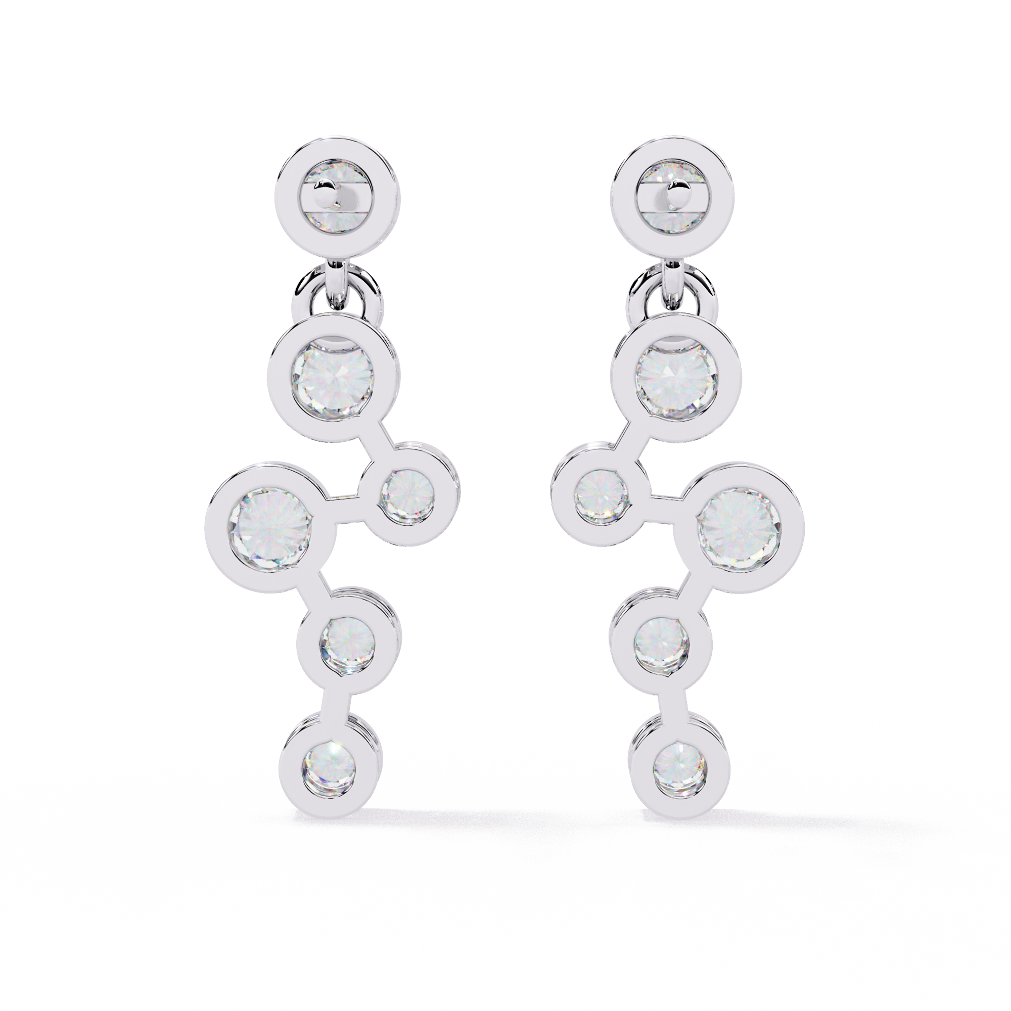 Round Cut Bezel Set Lab Diamond Earrings