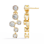 Round Cut Bezel Set Lab Diamond Earrings