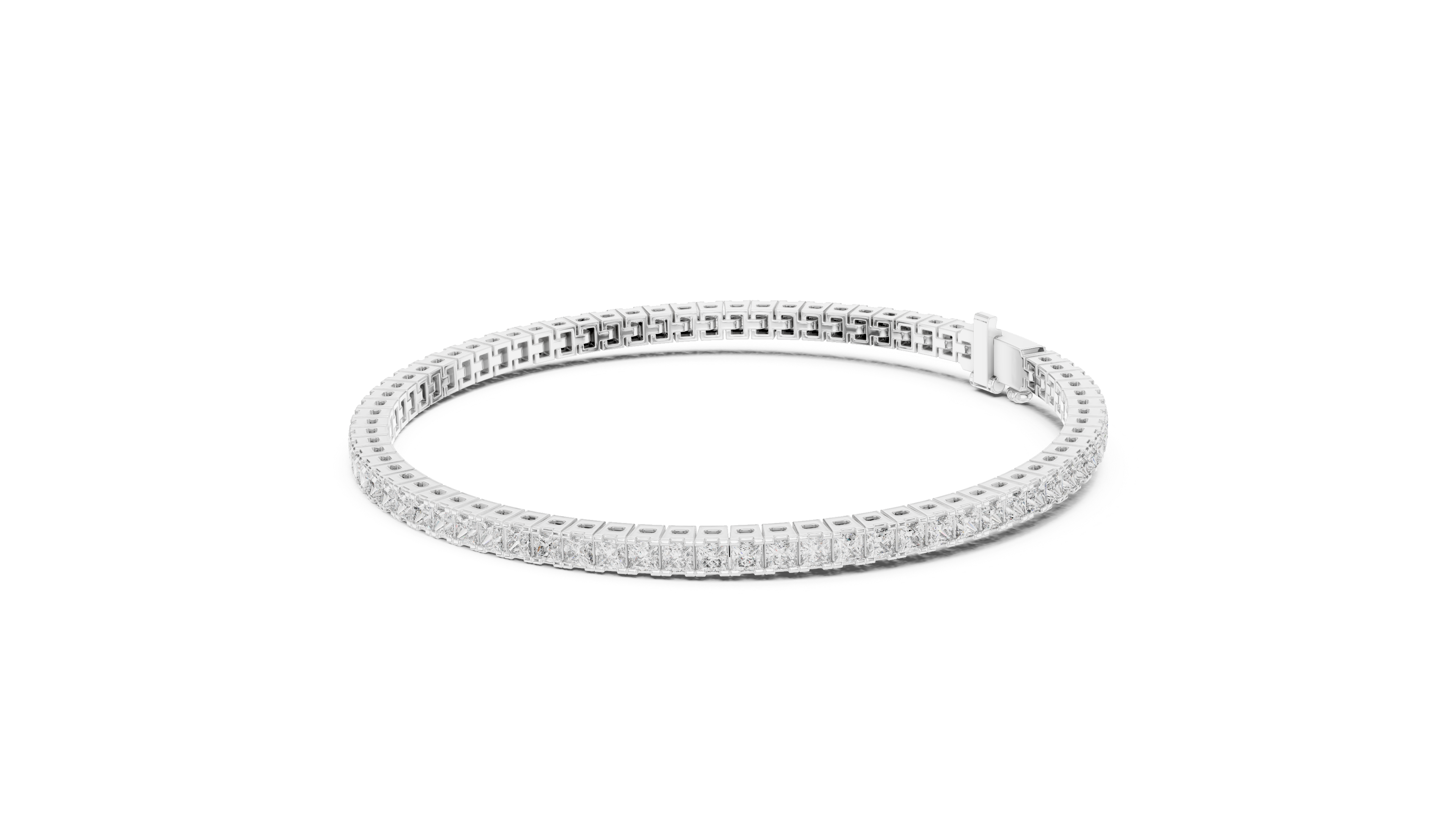 Princesss Shape Lab Diamond Tennis Bracelet