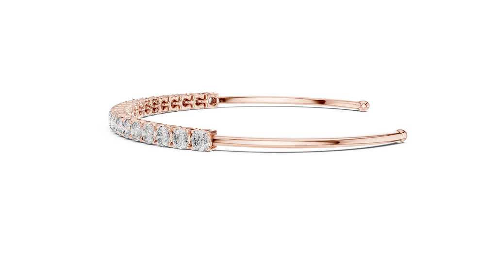 Modern Lab Diamond Round Cut Open Bangle