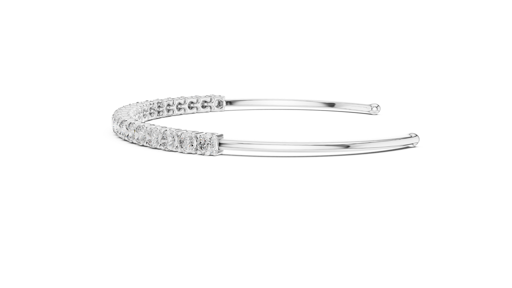Modern Lab Diamond Round Cut Open Bangle