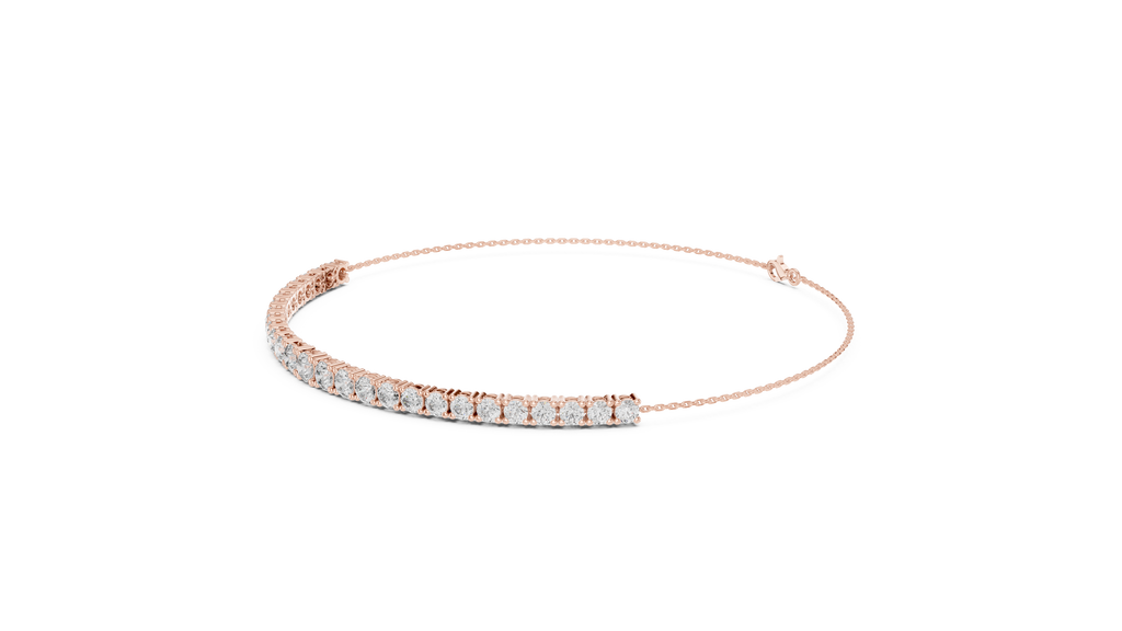 Multiple Round Cut Lab Diamond Chain Bracelet