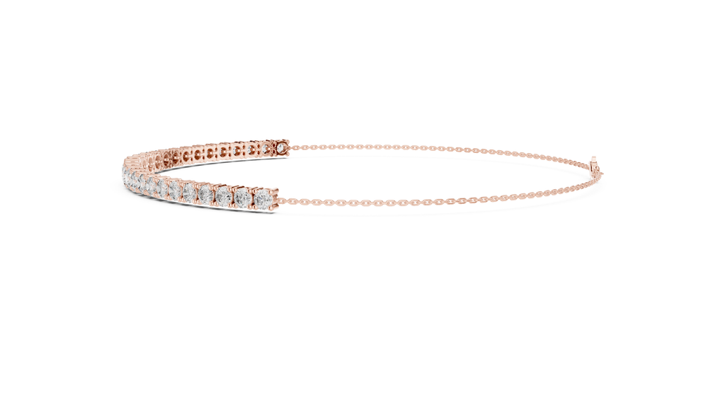 Multiple Round Cut Lab Diamond Chain Bracelet