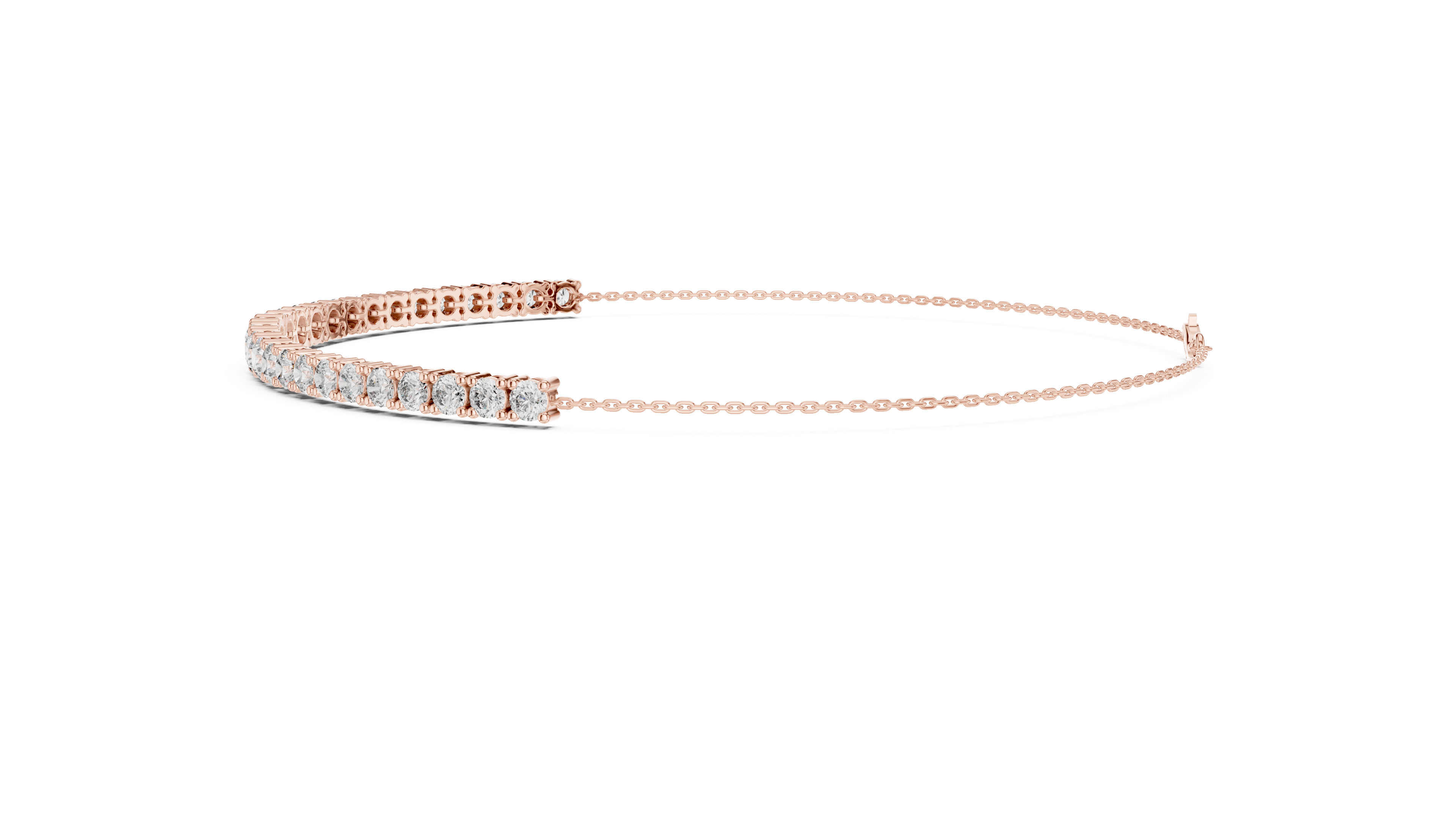 Multiple Round Cut Lab Diamond Chain Bracelet