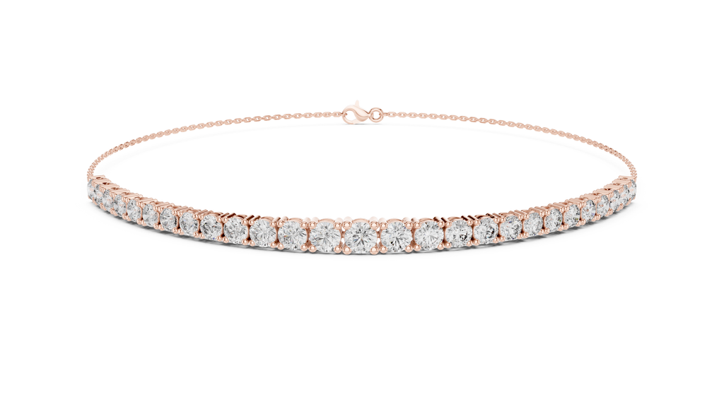 Multiple Round Cut Lab Diamond Chain Bracelet