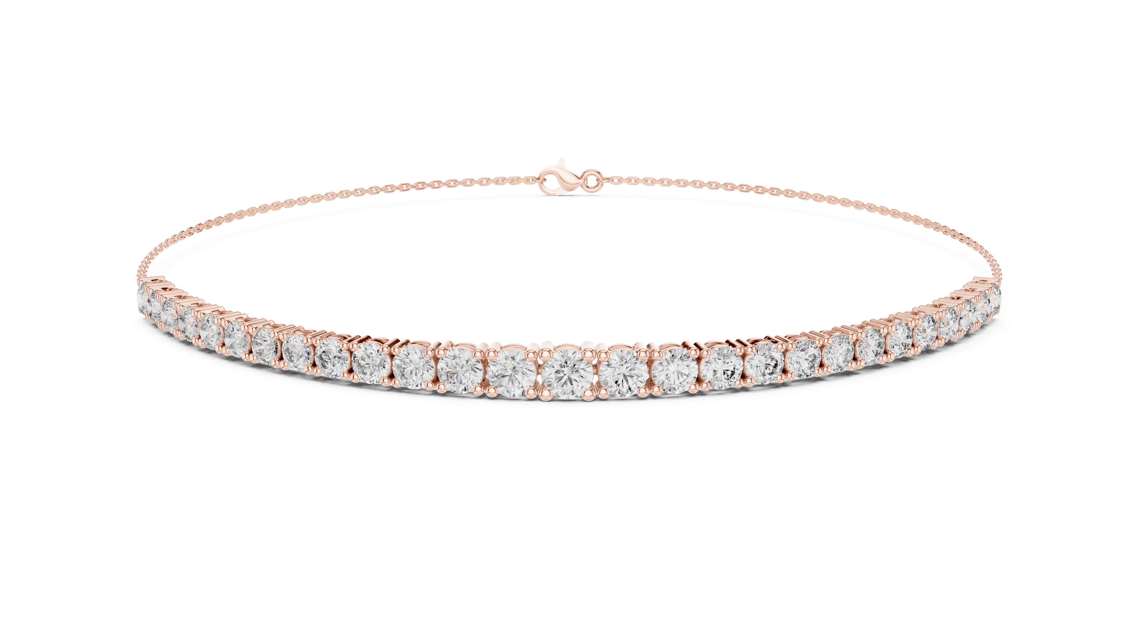 Multiple Round Cut Lab Diamond Chain Bracelet