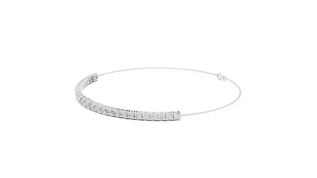 Multiple Round Cut Lab Diamond Chain Bracelet