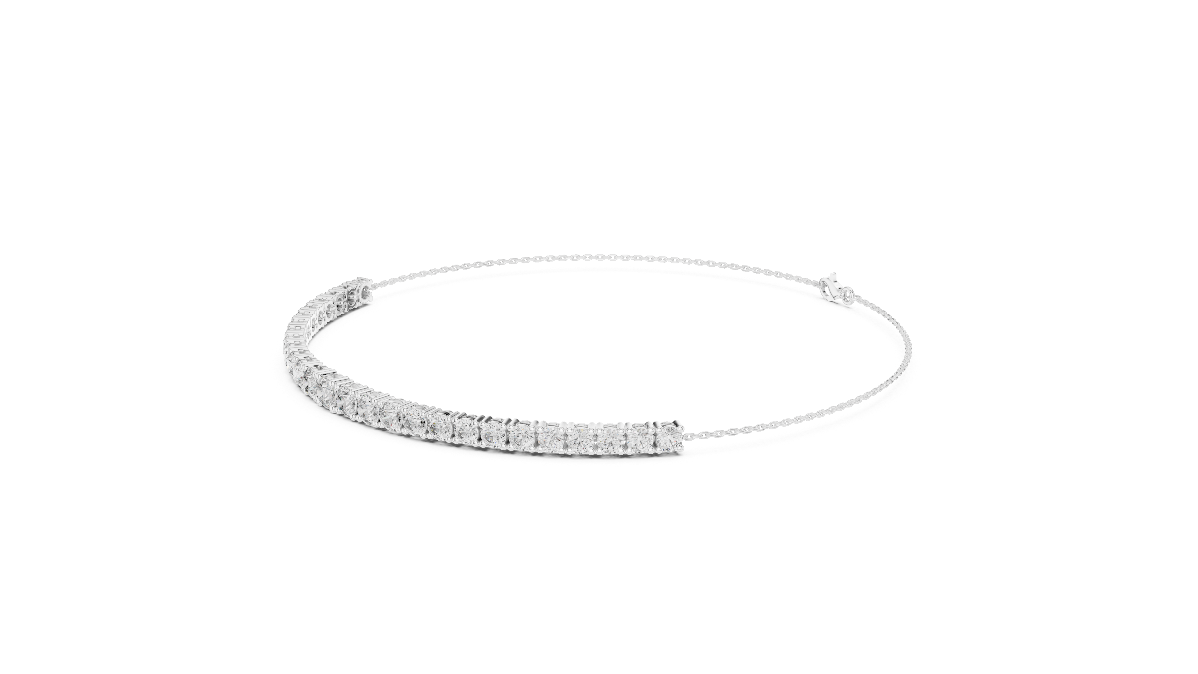 Multiple Round Cut Lab Diamond Chain Bracelet