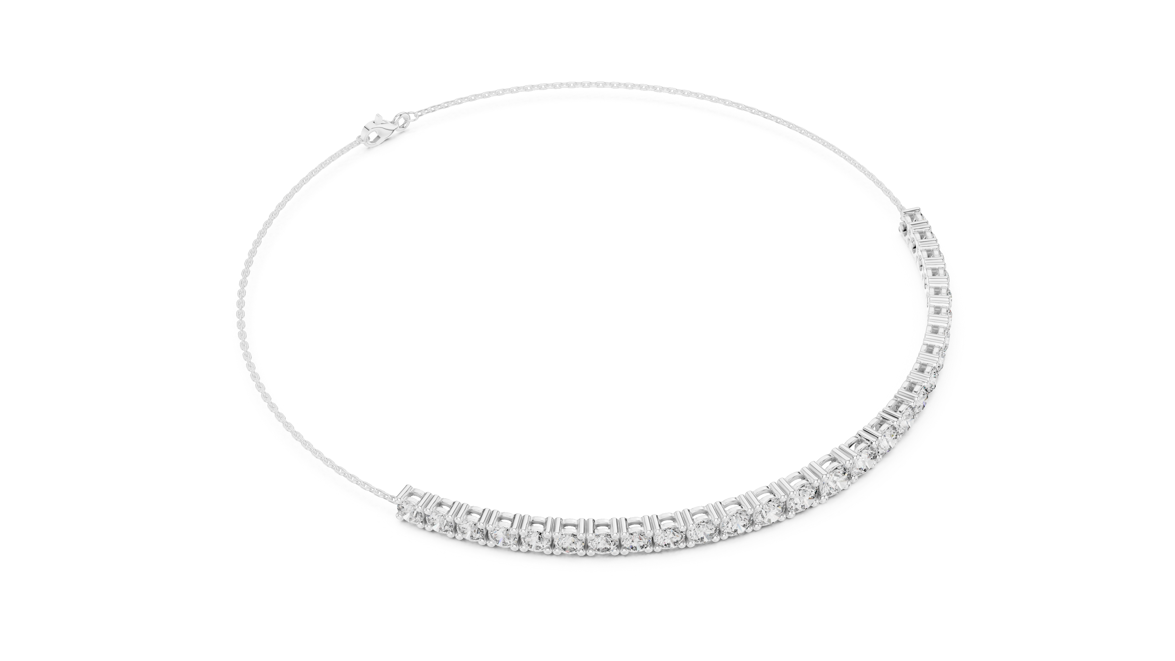 Multiple Round Cut Lab Diamond Chain Bracelet