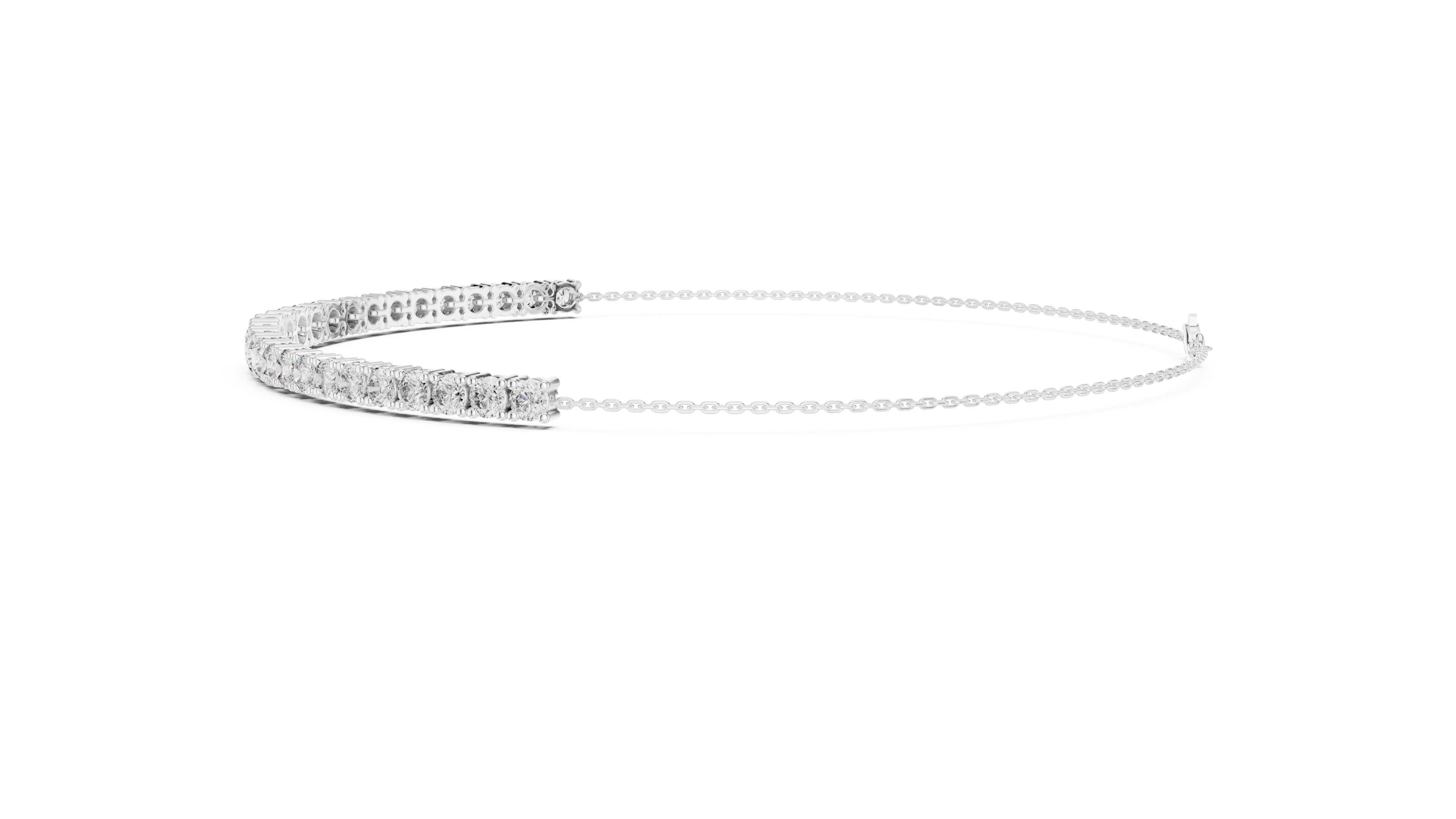 Multiple Round Cut Lab Diamond Chain Bracelet
