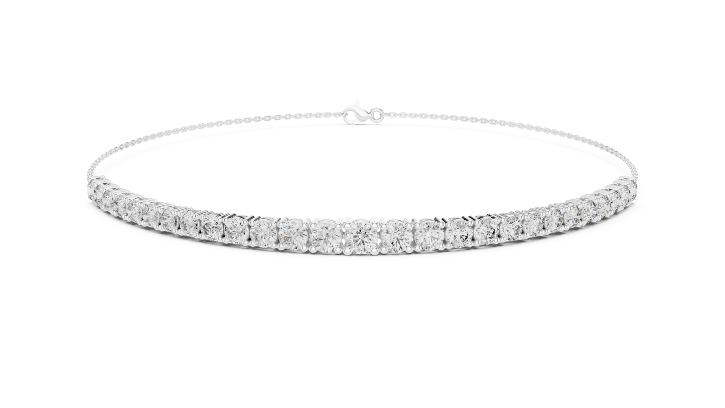 Multiple Round Cut Lab Diamond Chain Bracelet