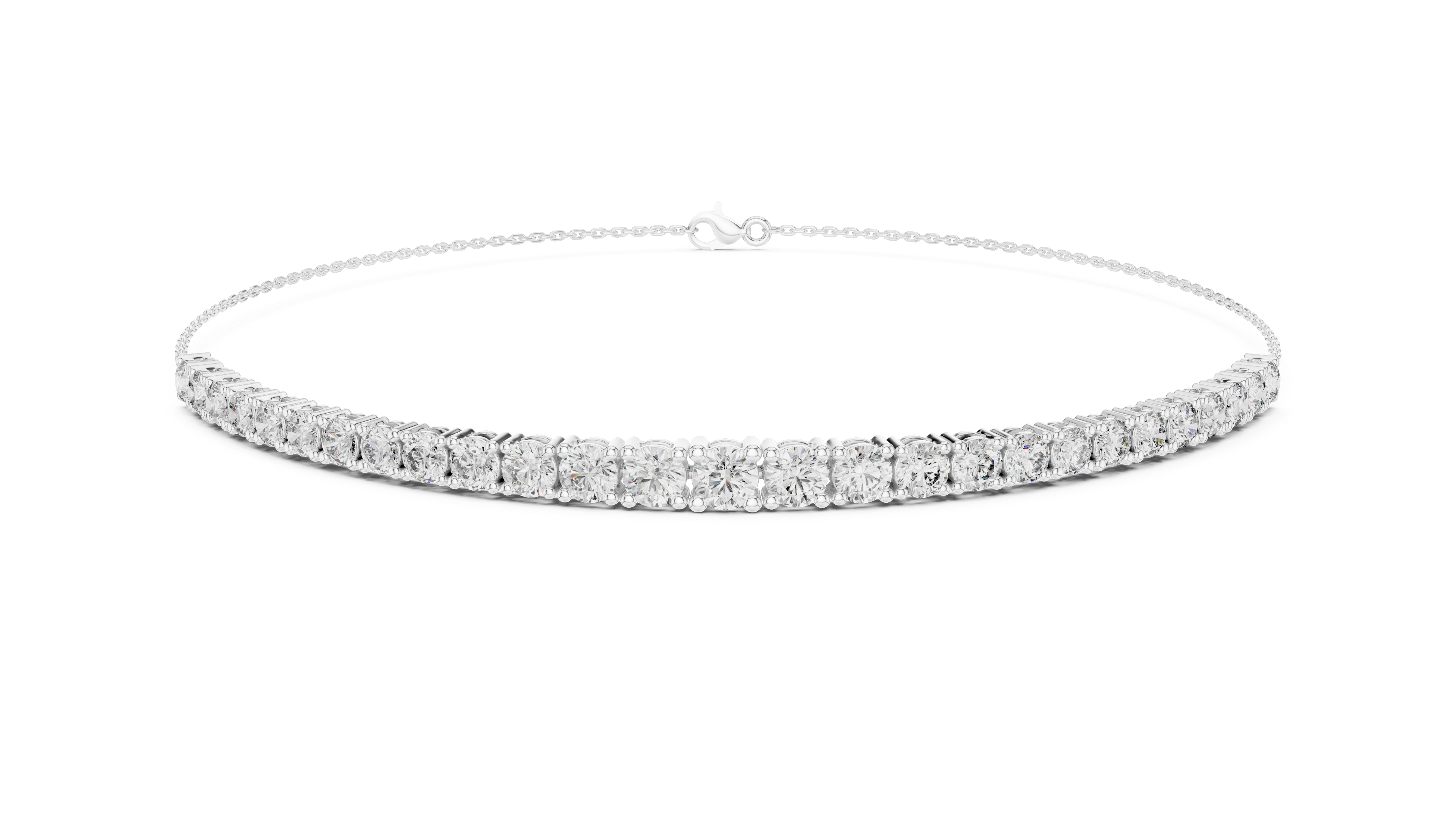 Multiple Round Cut Lab Diamond Chain Bracelet