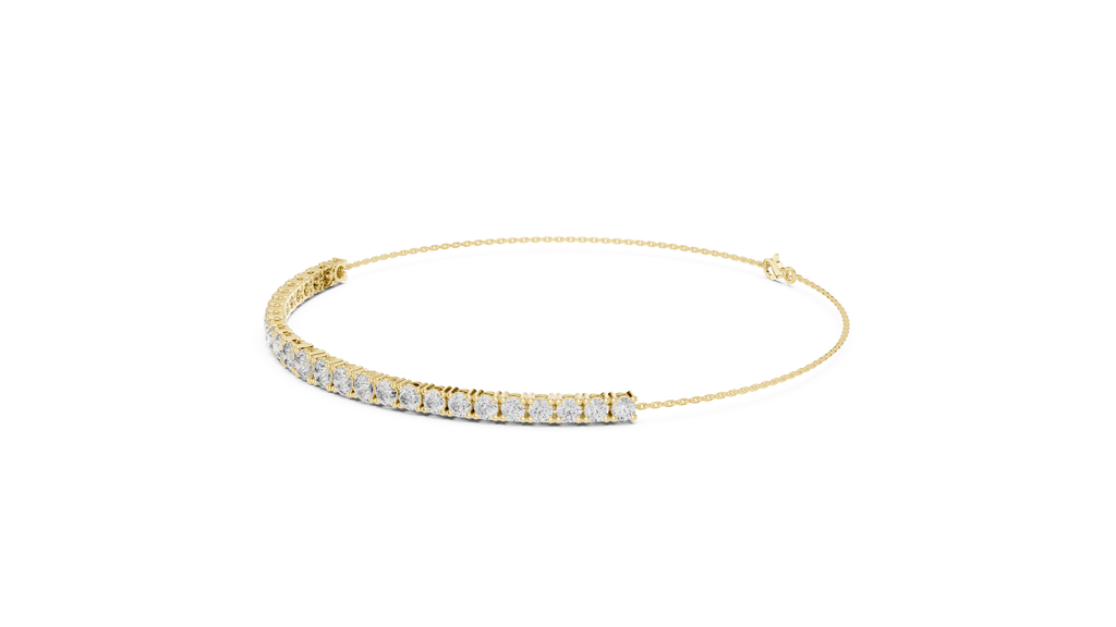 Multiple Round Cut Lab Diamond Chain Bracelet