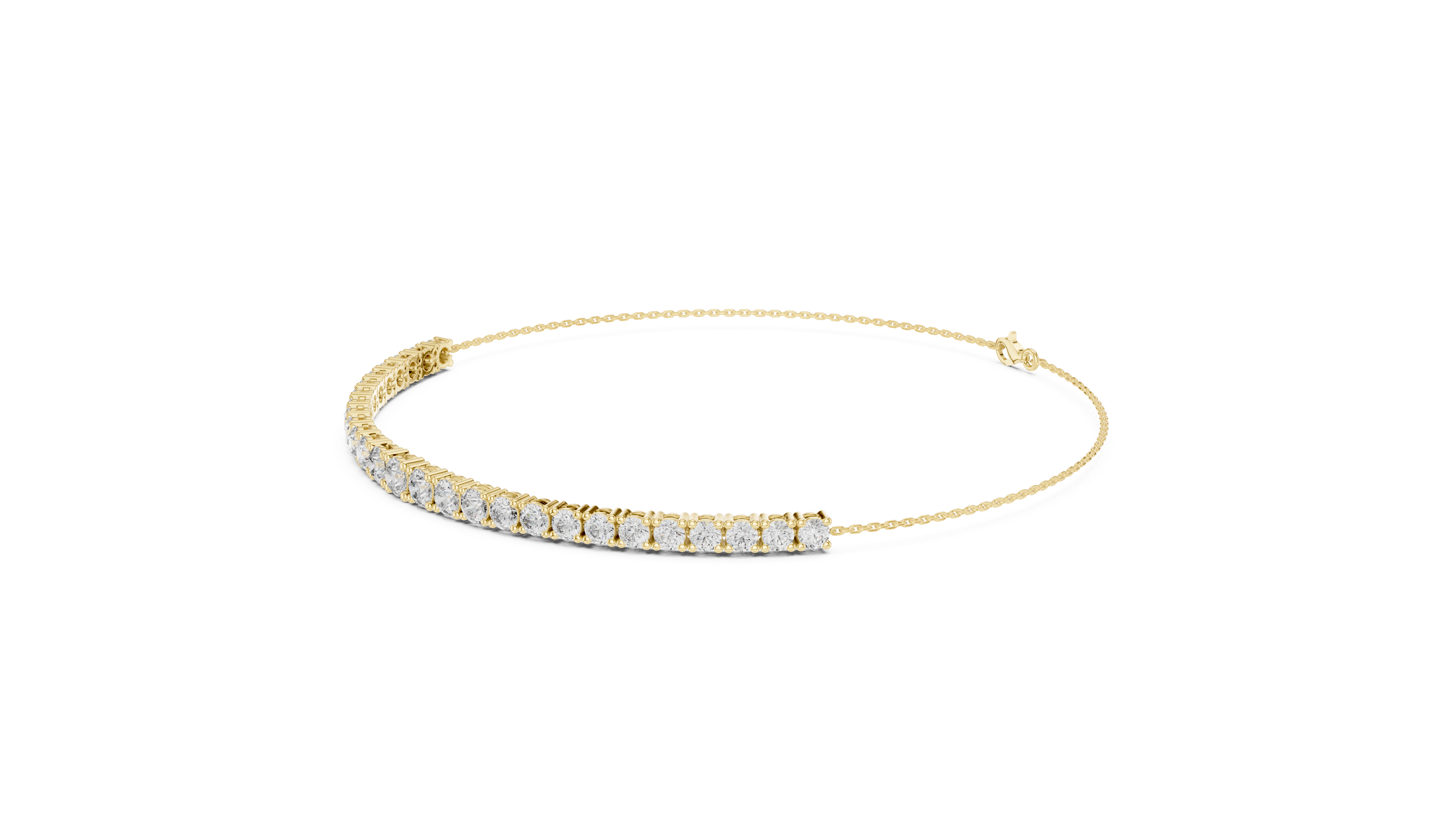 Multiple Round Cut Lab Diamond Chain Bracelet