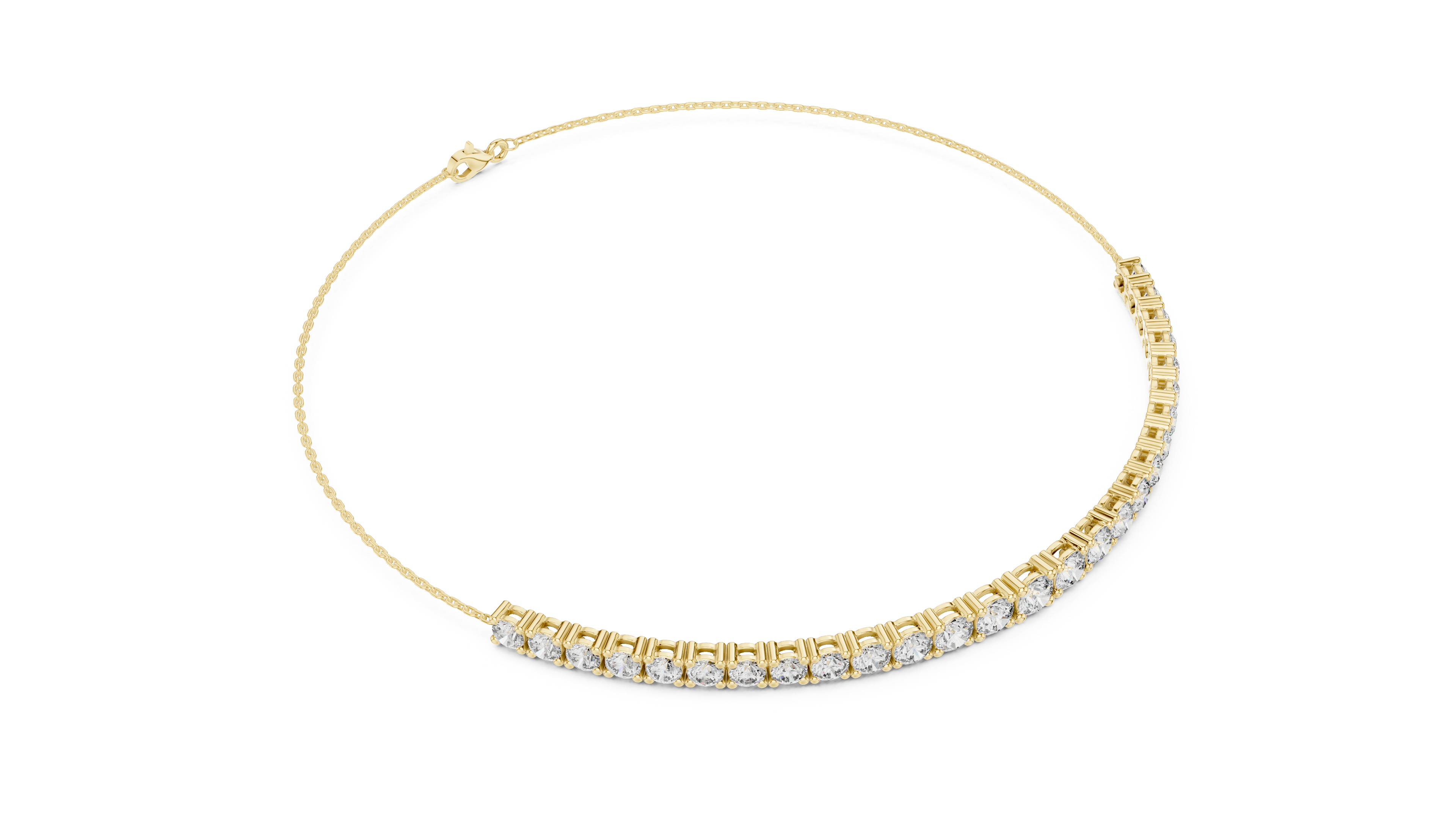 Multiple Round Cut Lab Diamond Chain Bracelet