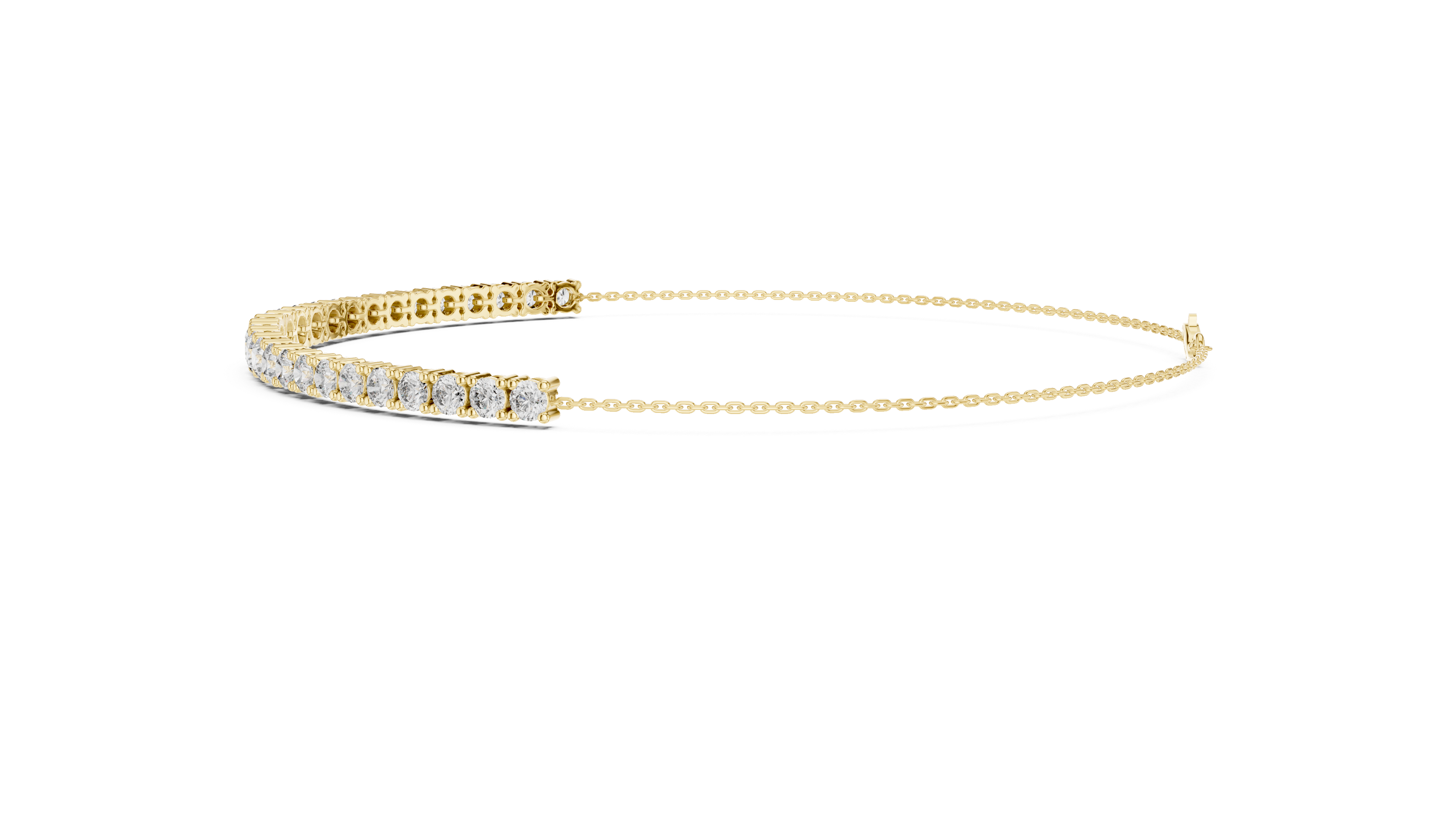 Multiple Round Cut Lab Diamond Chain Bracelet
